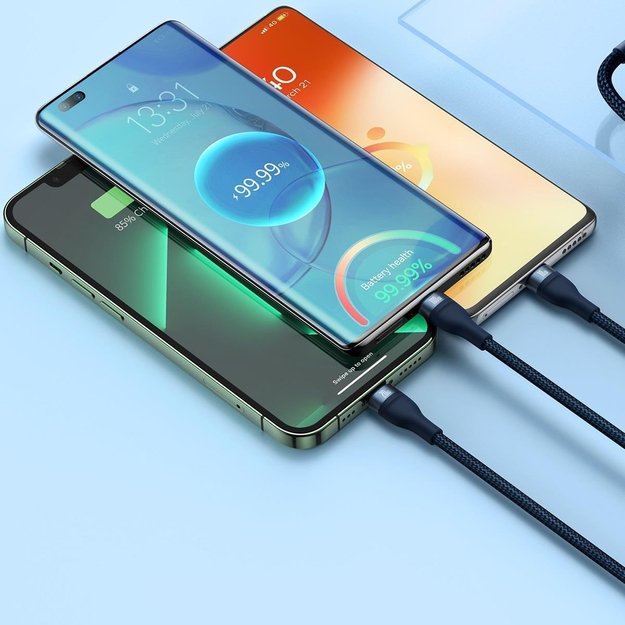 Baseus Flash Series II cable USB Type C / USB Type A - USB Type C / Lightning / micro USB 100 W 1.5 m blue (CASS030203) 9