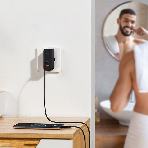 Baseus GaN5 Pro fast universal wall charger GaN USB Type C / USB 100W PD3.0, QC4.0+, AFC black (CCGP090201) 15