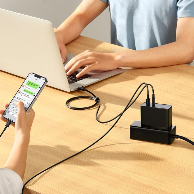 Baseus GaN5 Pro fast universal wall charger GaN USB Type C / USB 100W PD3.0, QC4.0+, AFC black (CCGP090201) 11