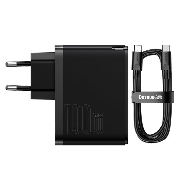 Baseus GaN5 Pro fast universal wall charger GaN USB Type C / USB 100W PD3.0, QC4.0+, AFC black (CCGP090201) 8