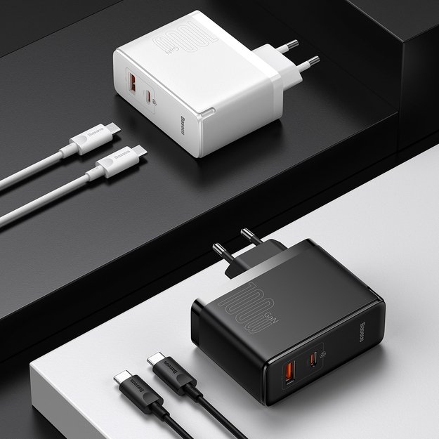 Baseus GaN5 Pro fast universal wall charger GaN USB Type C / USB 100W PD3.0, QC4.0+, AFC black (CCGP090201) 18
