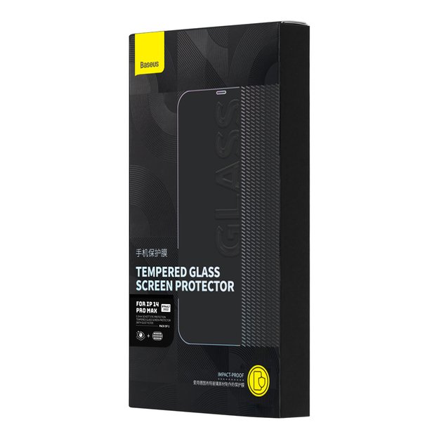 Baseus Full Screen Tempered Glass for iPhone 14 Pro Max with Anti Blue Light Filter and 0.3mm Speaker Cover + Mounting Frame 4