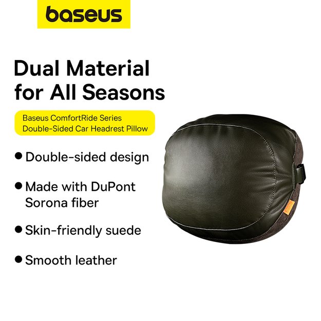 Baseus ComfortRide Series car headrest cushion with 2 materials - dark green 15