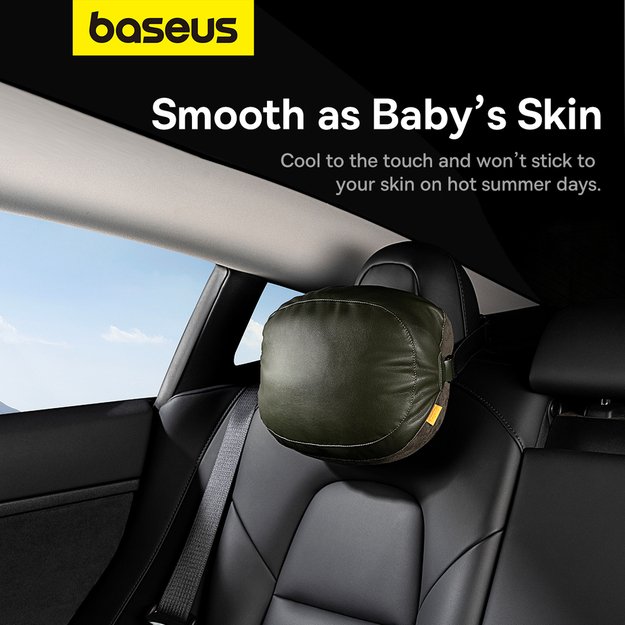 Baseus ComfortRide Series car headrest cushion with 2 materials - dark green 14