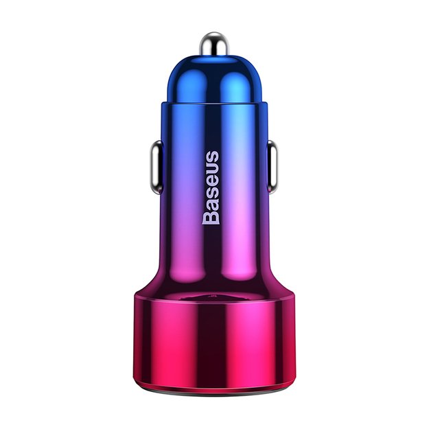 Baseus Magic Series PPS USB-C / USB-A 45W PD QC 5A car charger - pink and blue 3