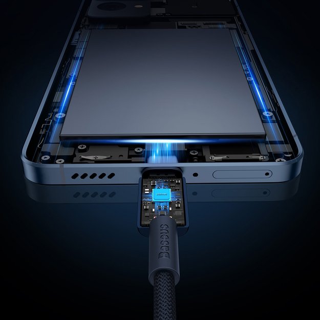 Baseus Tungsten Gold USB-C / USB-C cable 100W 1m - navy blue 11