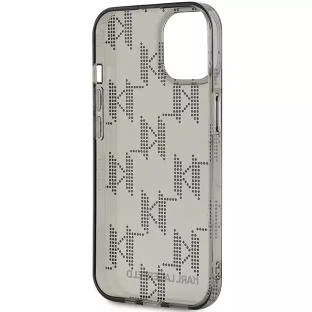 Karl Lagerfeld IML Mono KL Pattern &amp  Cord case for iPhone 15 / 14 / 13 - black 11