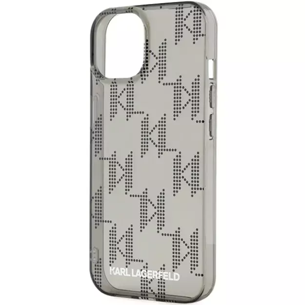 Karl Lagerfeld IML Mono KL Pattern &amp  Cord case for iPhone 15 / 14 / 13 - black 10