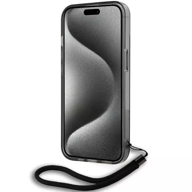 Karl Lagerfeld IML Mono KL Pattern &amp  Cord case for iPhone 15 / 14 / 13 - black 9