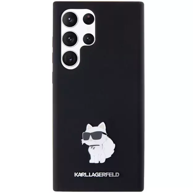 Karl Lagerfeld Silicone Choupette Metal Pin case for Samsung Galaxy S24 Ultra - black 9