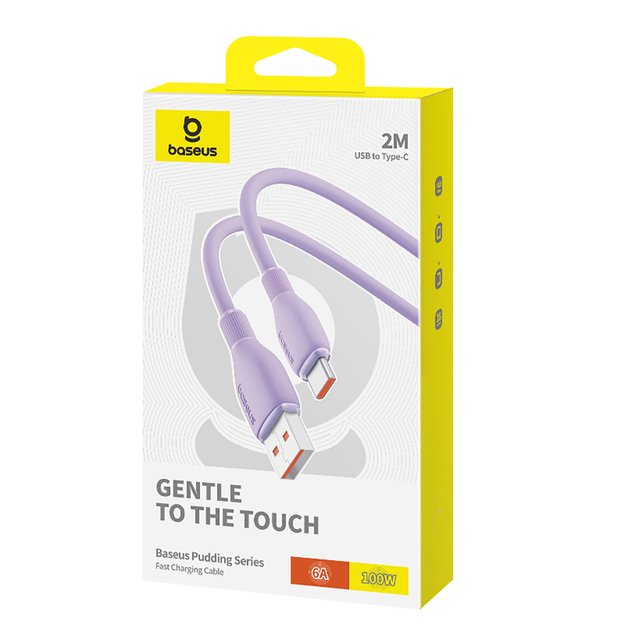 Baseus Pudding 100W USB-A - USB-C Cable 2m - Purple 9