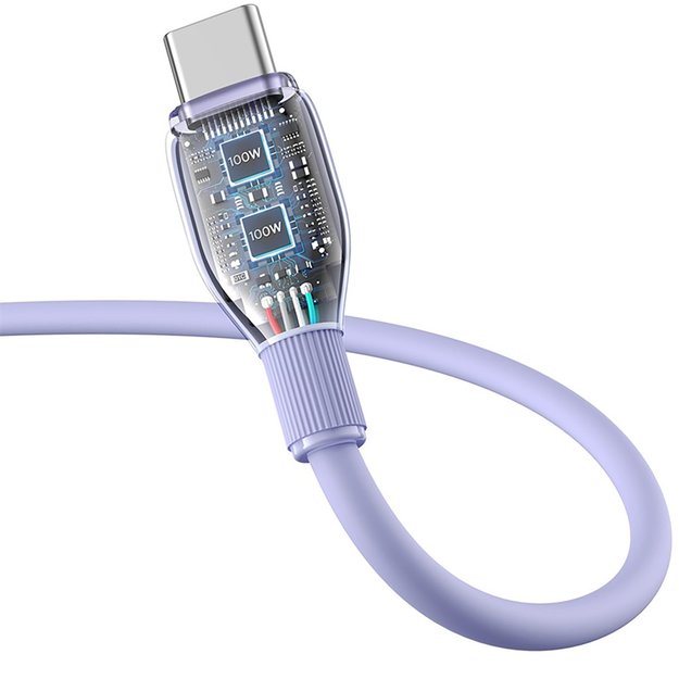 Baseus Pudding 100W USB-A - USB-C Cable 2m - Purple 3