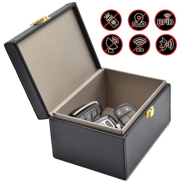 Signal blocking chest Radio blocking Faraday Box for car keys smartphone black 1