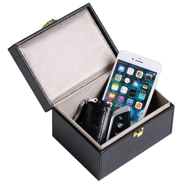 Signal blocking chest Radio blocking Faraday Box for car keys smartphone black 2