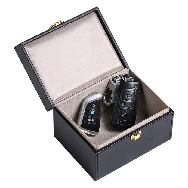 Signal blocking chest Radio blocking Faraday Box for car keys smartphone black 3