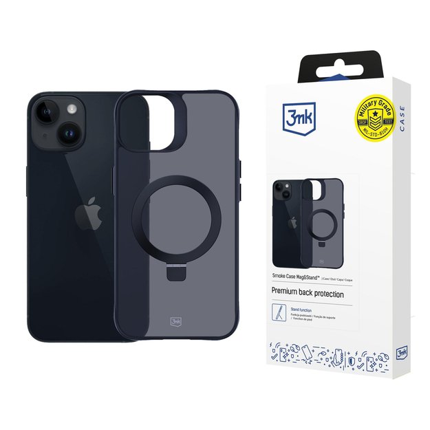 3mk Smoke Case Mag&amp Stand for Apple iPhone 13/14 - black