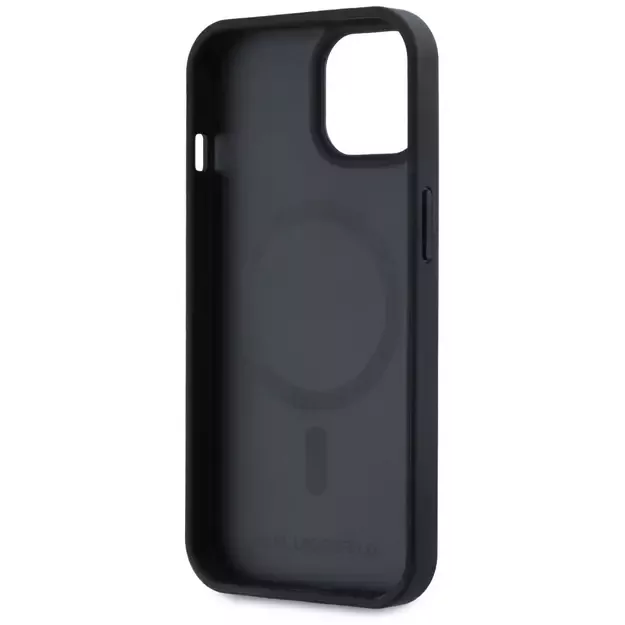 Karl Lagerfeld Leather Monogram Metal Logo case for iPhone 15 / 14 / 13 - black 6