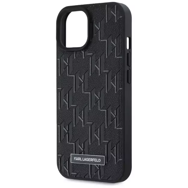Karl Lagerfeld Leather Monogram Metal Logo case for iPhone 15 / 14 / 13 - black 5