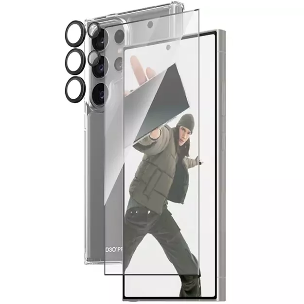 PanzerGlass Bundle 3in1 Transparent Case + Film + Camera Protector for Samsung Galaxy S24 Ultra 1