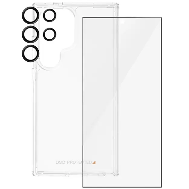 PanzerGlass Bundle 3in1 Transparent Case + Film + Camera Protector for Samsung Galaxy S24 Ultra 2