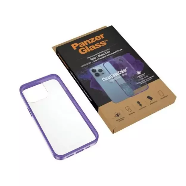 PanzerGlass ClearCase antibacterial Military Grade certified case for iPhone 13 Pro - transparent purple 9