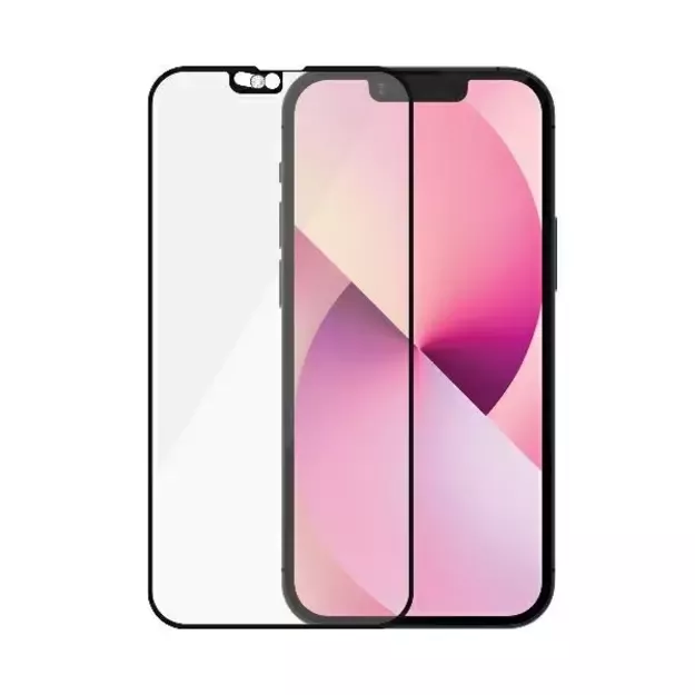 PanzerGlass E2E Microfracture antibacterial glass with camera cover with Swarovsky crystal for iPhone 13 mini - with black frame 2