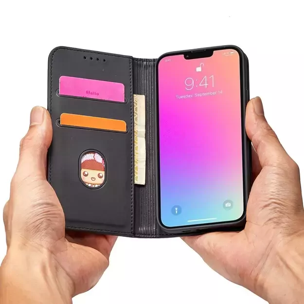 Magnet Card Case for iPhone 13 Pro Pouch Card Wallet Card Holder Black 21