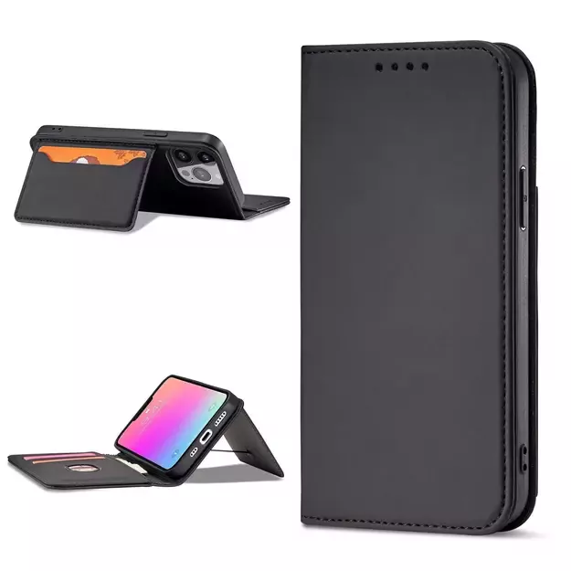 Magnet Card Case for iPhone 13 Pro Pouch Card Wallet Card Holder Black 23