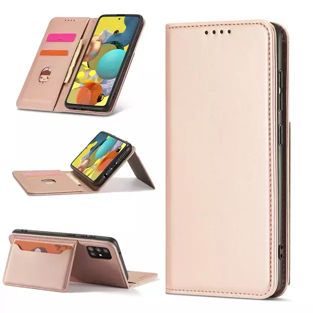 Magnet Card Case Case for Samsung Galaxy A12 5G Pouch Wallet Card Holder Pink 15