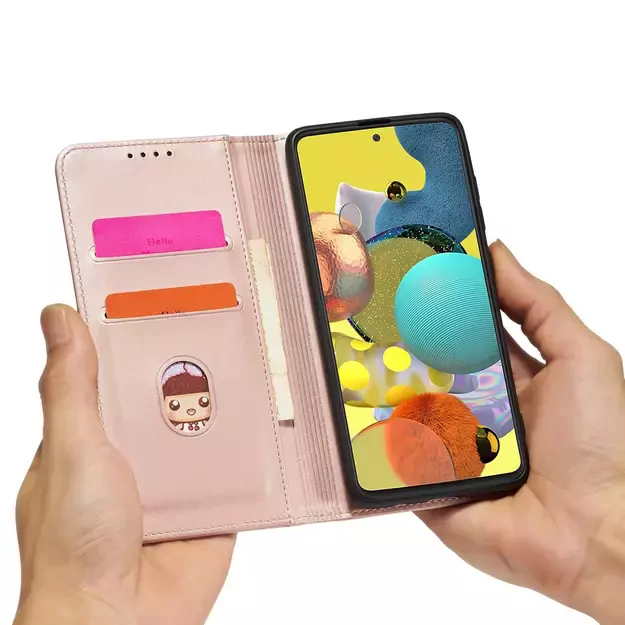 Magnet Card Case Case for Samsung Galaxy A12 5G Pouch Wallet Card Holder Pink 24