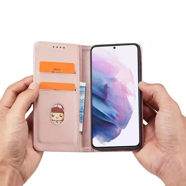 Magnet Card Case for Samsung Galaxy S22 + (S22 Plus) Pouch Wallet Card Holder Pink 23