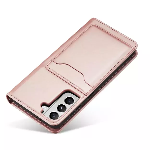 Magnet Card Case for Samsung Galaxy S22 + (S22 Plus) Pouch Wallet Card Holder Pink 13