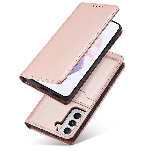 Magnet Card Case for Samsung Galaxy S22 + (S22 Plus) Pouch Wallet Card Holder Pink 12