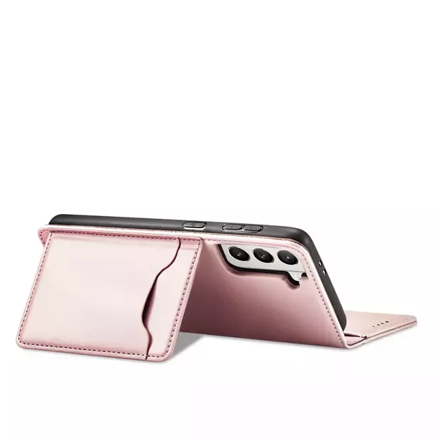 Magnet Card Case for Samsung Galaxy S22 + (S22 Plus) Pouch Wallet Card Holder Pink 19