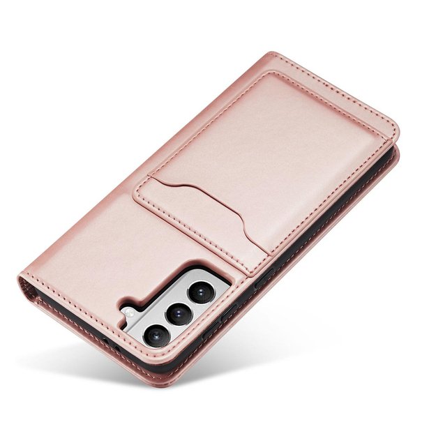 Magnet Card Case for Samsung Galaxy S22 + (S22 Plus) Pouch Wallet Card Holder Pink 1
