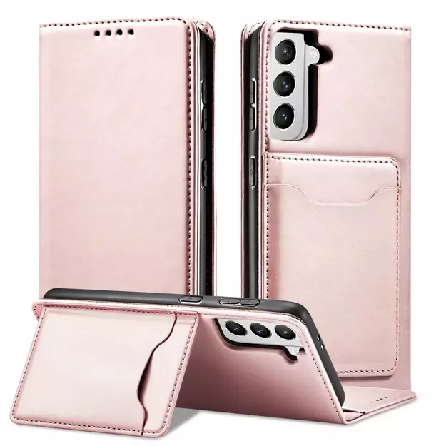 Magnet Card Case for Samsung Galaxy S22 + (S22 Plus) Pouch Wallet Card Holder Pink 14
