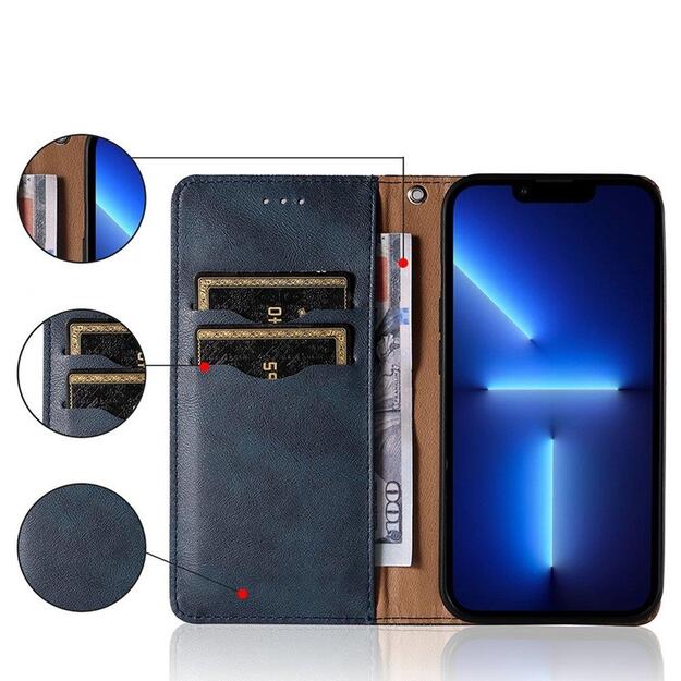 Magnet Strap Case Case for Samsung Galaxy A13 5G Pouch Wallet + Mini Lanyard Pendant Blue 1