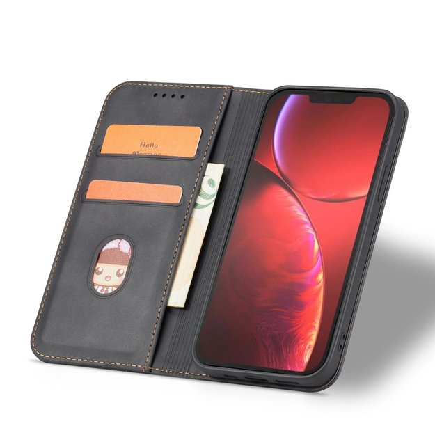Magnet Fancy Case Case for iPhone 13 Pro Max Pouch Wallet Card Holder Black 3