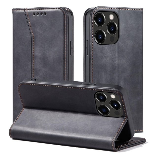 Magnet Fancy Case Case for iPhone 13 Pro Max Pouch Wallet Card Holder Black 1