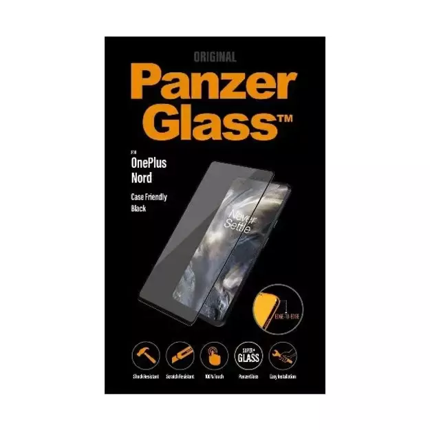 PanzerGlass E2E Super+ tempered glass for OnePlus Nord - with black frame 2