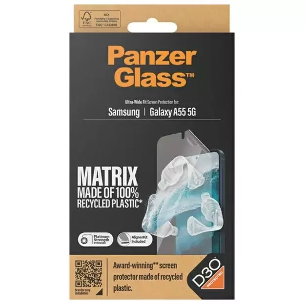 PanzerGlass Matrix Ultra-Wide Fit foil with positioner for Samsung Galaxy A55 5G 3