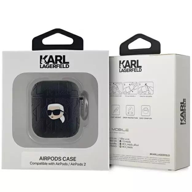 Karl Lagerfeld Monogram Karl Head case for AirPods 1 / 2 - black 4