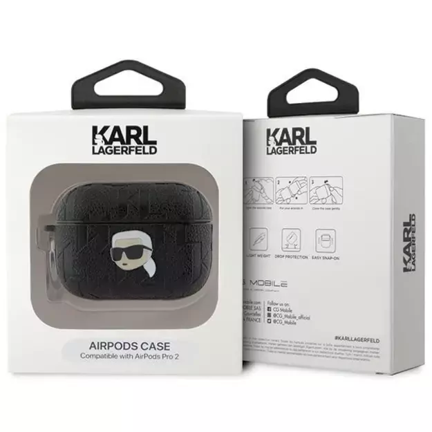 Karl Lagerfeld Monogram Karl Head case for AirPods Pro 2 - black 6