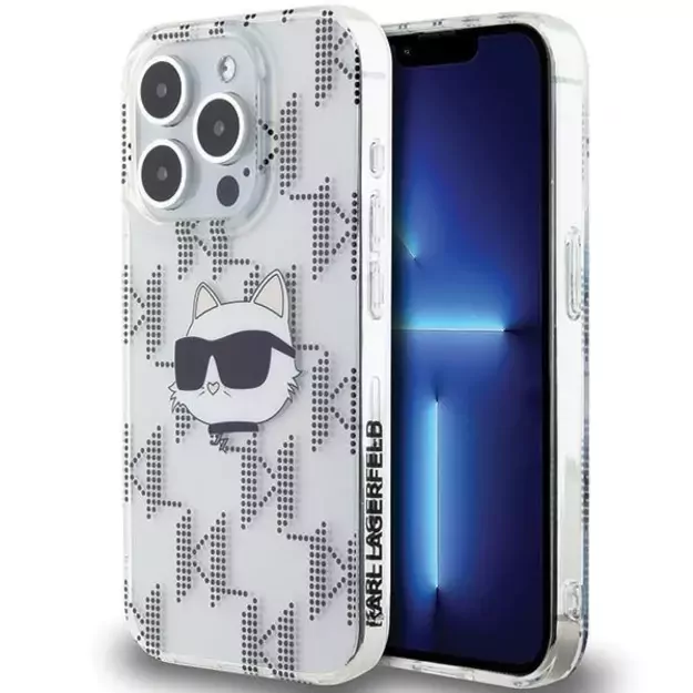 Karl Lagerfeld IML Choupette Head &amp  Monogram case for iPhone 15 Pro - transparent