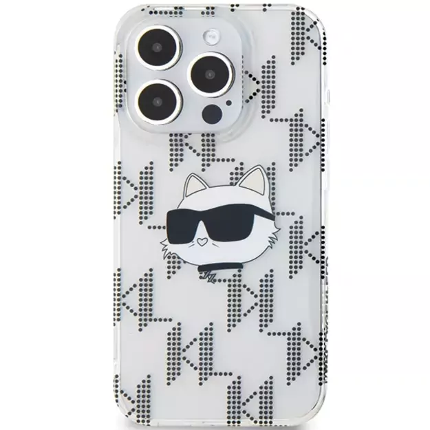 Karl Lagerfeld IML Choupette Head &amp  Monogram case for iPhone 15 Pro - transparent 9