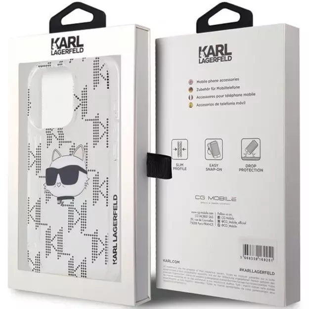 Karl Lagerfeld IML Choupette Head &amp  Monogram case for iPhone 15 Pro - transparent 14