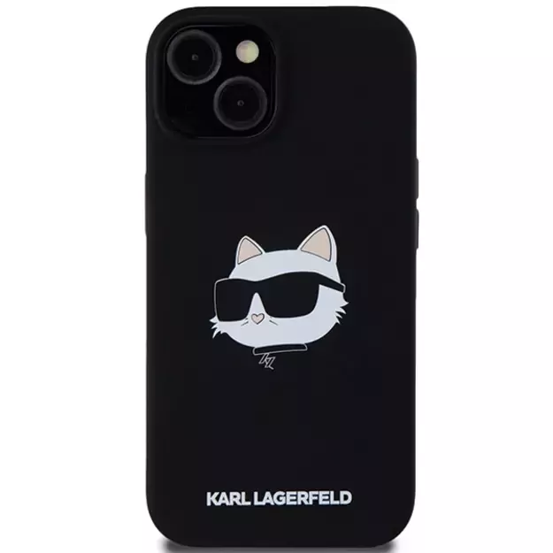 Karl Lagerfeld Silicone Choupette Head MagSafe Case for iPhone 15/14/13 - Black 9