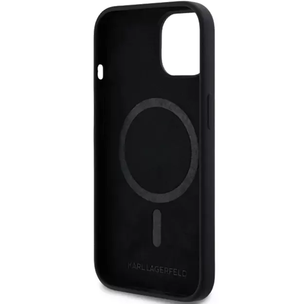 Karl Lagerfeld Silicone Choupette Head MagSafe Case for iPhone 15/14/13 - Black 14
