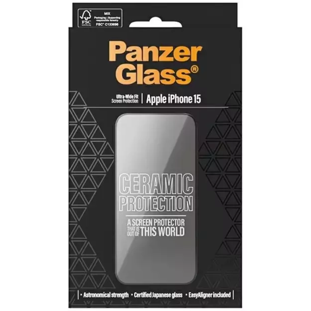 PanzerGlass Ceramic Protection ceramic glass for iPhone 15 with positioner 6