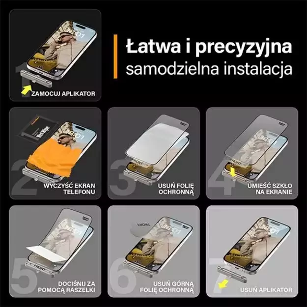 PanzerGlass Matrix Ultra-Wide-Fit hybrid glass for iPhone 15 with positioner 13